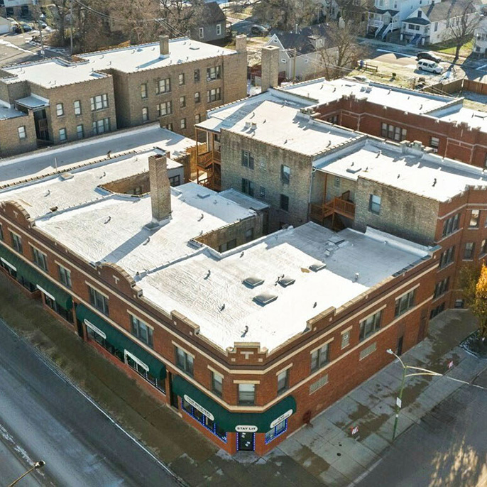 Exterior view of multifamily buildings sold in West Chatham, Chicago