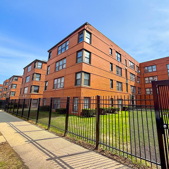 100-unit courtyard apartment building portfolio in Chicago’s Budlong Woods neighborhood