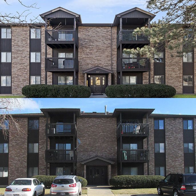 Park and Walnut Portfolio apartment buildings sold by Essex Realty Group in Bensenville, Illinois.